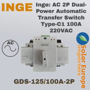 Inge: AC 2P Dual-Power Automatic Transfer Switch Type-C1 100A 220VAC (GDS-125/100A-2P)