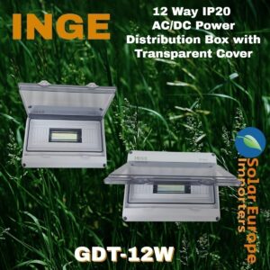 Inge: 12 Way IP20 AC/DC Power Distribution Box with Transparent Cover (GDT-12W)