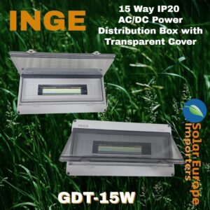 Inge: 15 Way IP20 AC/DC Power Distribution Box with Transparent Cover (GDT-15W)