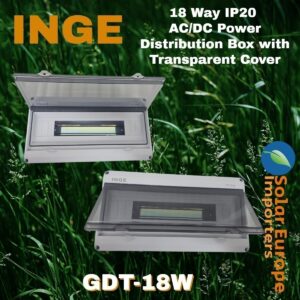 Inge: 18 Way IP20 AC/DC Power Distribution Box with Transparent Cover (GDT-18W)
