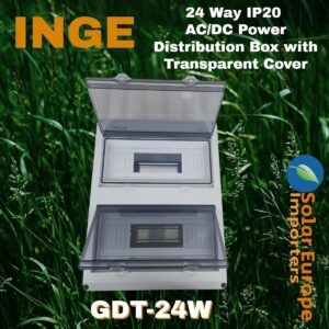 Inge: 24 Way IP20 AC/DC Power Distribution Box with Transparent Cover (GDT-24W)