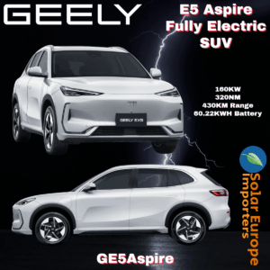 Geely: E5 Aspire Fully Electric SUV (FWD 160KW 320NM WLTP Range: 430KM 60.22KWH Battery) (GE5Aspire)