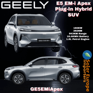 Geely: E5 EM-i Apex Plug-In Hybrid SUV (FWD 160KW 262NM Combined Range: 943KM 18.4KWH Battery) (GE5EMiApex)