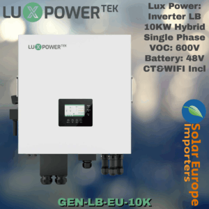 Lux Power: Inverter LB 10KW Hybrid Single Phase - VOC: 600V Battery: 48V CT&WIFI Incl (GEN-LB-EU-10K)