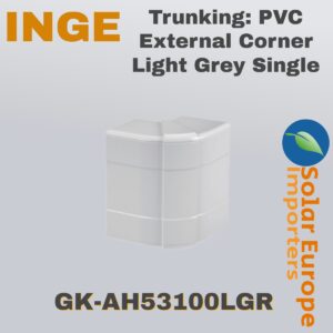 Trunking: PVC External Corner Light Grey Single (GK-AH53100LGR)