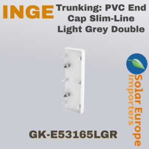 Trunking: PVC End Cap Slim-Line Light Grey Double (GK-E53165LGR)