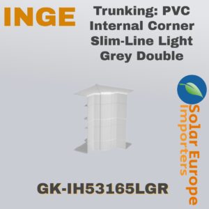 Trunking: PVC Internal Corner Slim-Line Light Grey Double (GK-IH53165LGR)