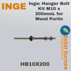 Inge: Hanger Bolt Kit M10 x 200mmL for Wood Purlin (HB10x200)