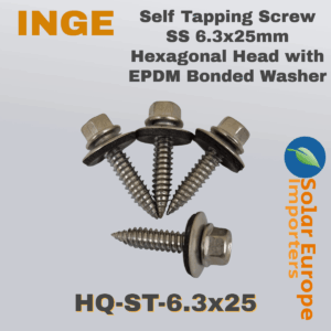 Self Tapping Screw SS 6.3x25mm Hexagonal Head with EPDM Bonded Washer (HQ-ST-6.3x25)
