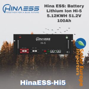 Hina ESS: Battery Lithium Ion Hi-5 5.12KWH 51.2V 100Ah (HinaESS-Hi5)