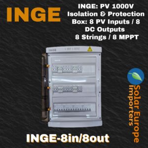 INGE: PV 1000V Isolation & Protection Box: 8 PV Inputs / 8 DC Outputs - 8 Strings / 8 MPPT (64 Way Steel Box) (INGE-8in/8out)