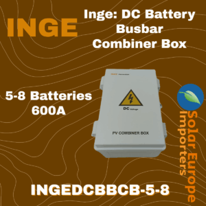Inge: DC Battery Busbar Combiner Box for 5-8 Batteries 600A (INGEDCBBCB-5-8)