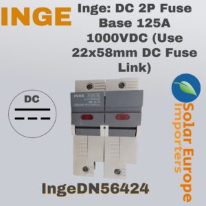 Inge: DC 2P Fuse Base 125A 1000VDC (Use 22x58mm DC Fuse Link) (IngeDN56424)