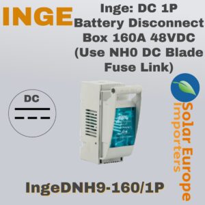 Inge: DC 1P Battery Disconnect Box 160A 48VDC (Use NH0 DC Blade Fuse Link) (IngeDNH9-160/1P)
