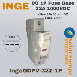 Inge: DC 1P Fuse Base 32A 1000VDC (Use 10x38mm DC Fuse Link) (IngeGDPV-32Z-1P)