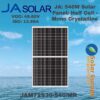 JA: Solar Panel 540W Half Cell Mono Crystalline (JAM72S30-540/MR)