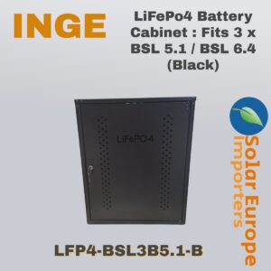 LiFePo4 Battery Cabinet : Fits 3 x BSL 5.1 / BSL 6.4 (Black) (LFP4-BSL3B5.1-B)