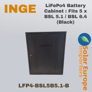 LiFePo4 Battery Cabinet : Fits 5 x BSL 5.1 / BSL 6.4 (Black) (LFP4-BSL5B5.1-B)
