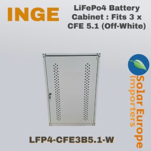 LiFePo4 Battery Cabinet : Fits 3 x CFE 5.1 (Off-White) (LFP4-CFE3B5.1-W)