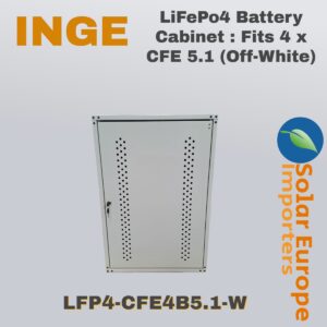 LiFePo4 Battery Cabinet : Fits 4 x CFE 5.1 (Off-White) (LFP4-CFE4B5.1-W)