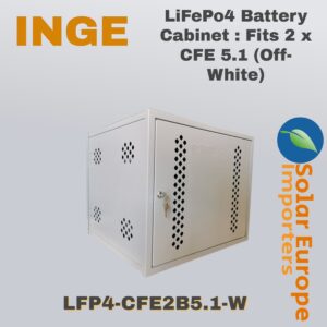 LiFePo4 Battery Cabinet : Fits 2 x CFE 5.1 (Off-White) (LFP4-CFE2B5.1-W)