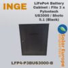 LiFePo4 Battery Cabinet : Fits 3 x Pylontech US3000 / Shoto 5.1 (Black) (LFP4-P3BUS3000-B)