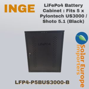 LiFePo4 Battery Cabinet : Fits 5 x Pylontech US3000 / Shoto 5.1 (Black) (LFP4-P5BUS3000-B)