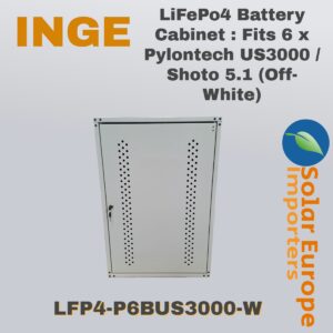 LiFePo4 Battery Cabinet : Fits 6 x Pylontech US3000 / Shoto 5.1 (Off-White) (LFP4-P6BUS3000-W)