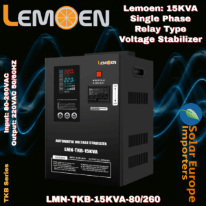 Lemoen: 15KVA Single Phase Relay Type Voltage Stabilizer Input: 80-260VAC Output: 220VAC 50/60HZ (LMN-TKB-15KVA-80/260)