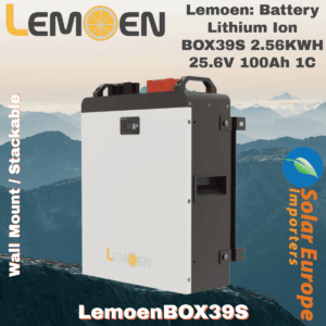 Lemoen: Battery Lithium Ion BOX39S 2.56KWH 25.6V 100Ah 1C (Wall Mount / Stackable) (LemoenBOX39S)