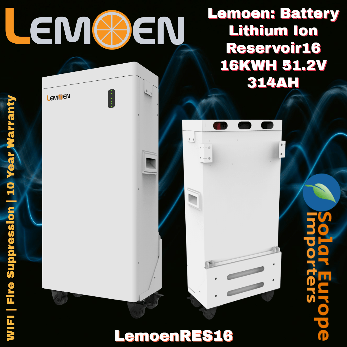 Lemoen: Battery Lithium Ion Reservoir16 16KWH 51.2V 314AH (LemoenRES16)