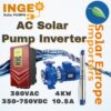 Inge: MPPT AC Solar Pump Inverter Three Phase 4KW - 380VAC 350-750VDC 10.5A (MLE-AC-380/537-4.0T)
