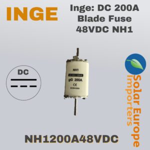 Inge: DC 200A Blade Fuse 48VDC NH1 (NH1200A48VDC)