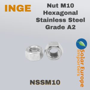 Nut M10 Hexagonal Stainless Steel Grade A2 (NSSM10)