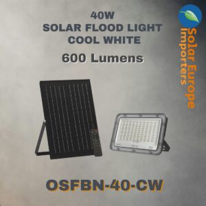 Solar Flood Light - 40W Grey (Cool White) - 600lm (OSFBN-40-CW)