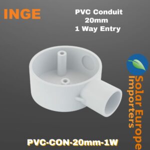 Inge: PVC Conduit Junction 20mmØ 1 Way Entry (Each) (PVC-CON-20mm-1W)