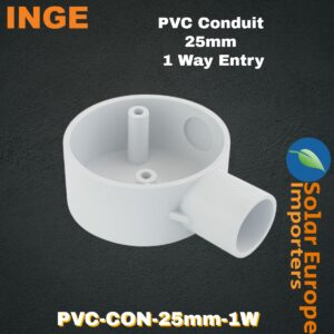 Inge: PVC Conduit Junction 25mmØ 1 Way Entry (Each) (PVC-CON-25mm-1W)
