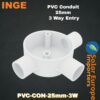 Inge: PVC Conduit Junction 25mmØ 3 Way Entry (Each) (PVC-CON-25mm-3W)