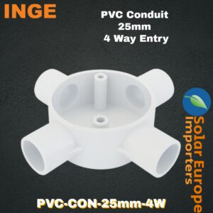 Inge: PVC Conduit Junction 25mmØ 4 Way Entry (Each) (PVC-CON-25mm-4W)