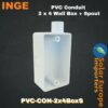 Inge: PVC Conduit 2x4 Wall Box + Spout (Each) (PVC-CON-2x4BoxS)