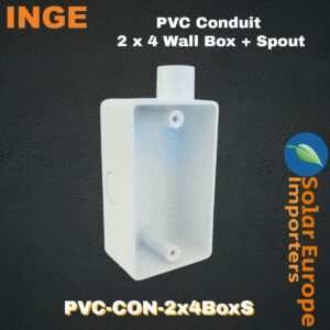 Inge: PVC Conduit 2x4 Wall Box + Spout (Each) (PVC-CON-2x4BoxS)