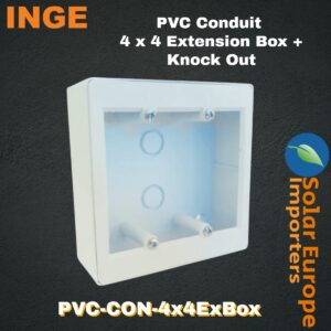 Inge: PVC Conduit 4x4 Extension Box + Knock Out (Each) (PVC-CON-4x4ExBox)