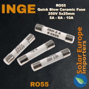 Inge: AC RO55 Quick Blow Ceramic Fuse 10A 250V 5x25mm (RO55-10A)