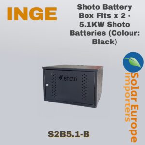 Shoto Battery Box Fits 2 x 5.1KW Shoto Batteries (Colour: Black) (S2B5.1-B)