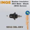 Busbar Insulator: 8KV Male - Black (With Screw) (S842-3BL-8KV)