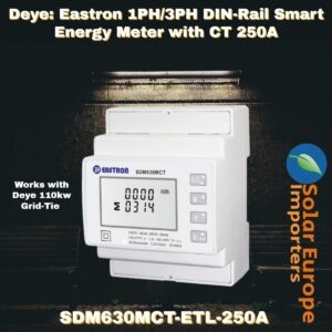 Deye: Eastron 1PH/3PH DIN-Rail Smart Energy Meter with CT 250A (SDM630MCT-ETL-250A)