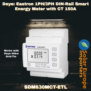 Deye: Eastron 1PH/3PH DIN-Rail Smart Energy Meter with CT 150A (SDM630MCT-ETL)