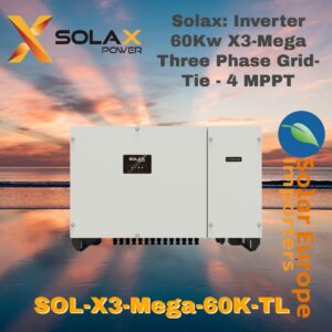 Solax: Inverter 60KW X3-Mega Three Phase Grid-Tie (SOL-X3-Mega-60K-TL)