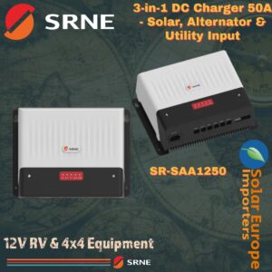 SRNE: DC-To-DC 3-in-1 Charger 12V/24V 50A - Solar, Alternator & Utility Input (SR-SAA1250)