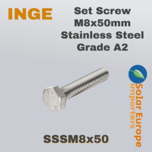 Set Screw M8x50mm Stainless Steel Grade A2 (SSSM8x50)
